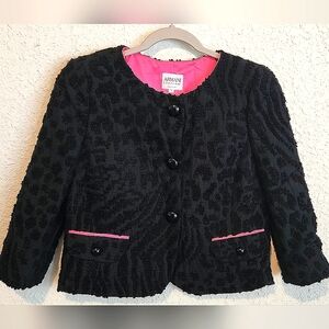 ARMANI COLLECZIONI JACKET BLK/PINK  SIZE 4